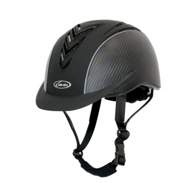 LamiCell Reithelm Safety riding cap "V-Diamond" VG1, black, with BLACK crystal